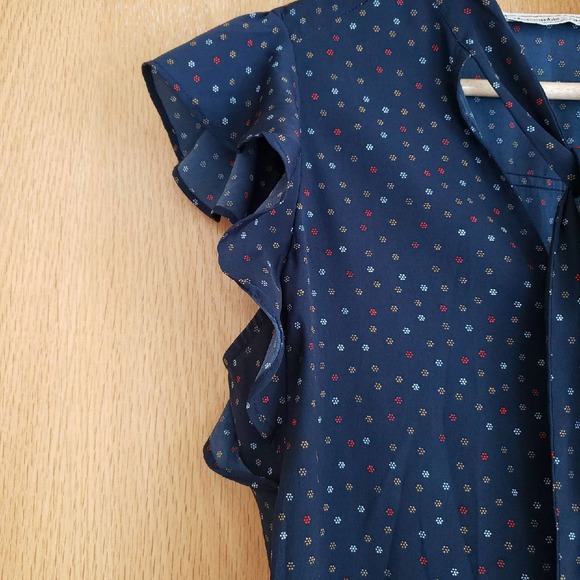 Abercrombie and Fitch Blue Floral Pattern Bow Tie Sz XS - Picture 4 of 6